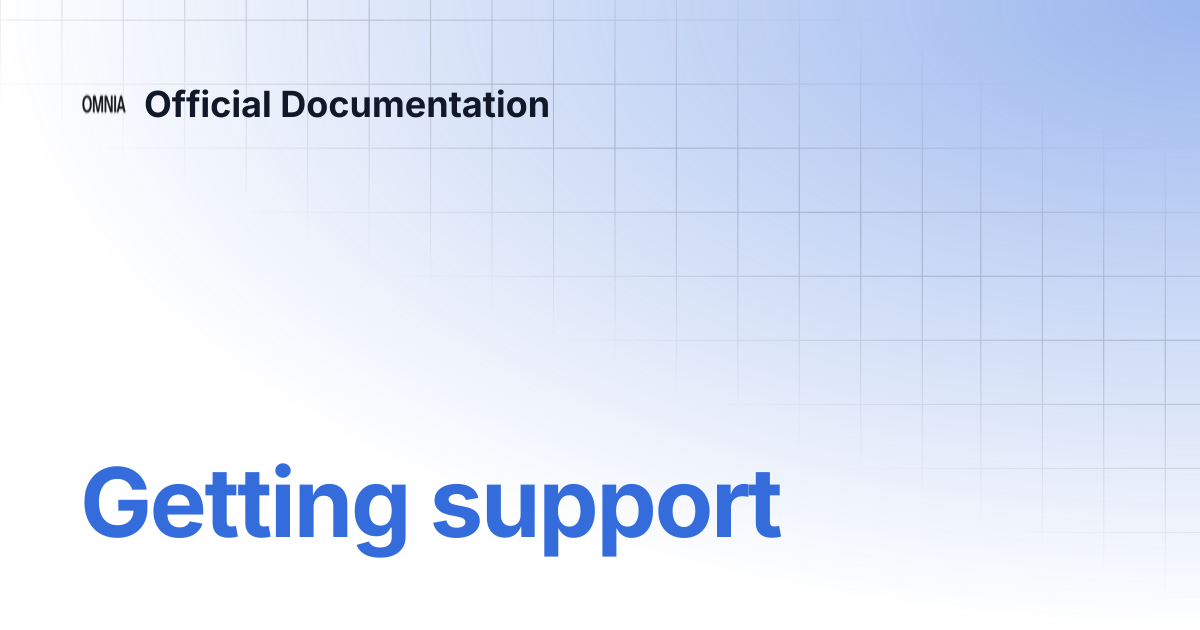 Getting support | Official Documentation